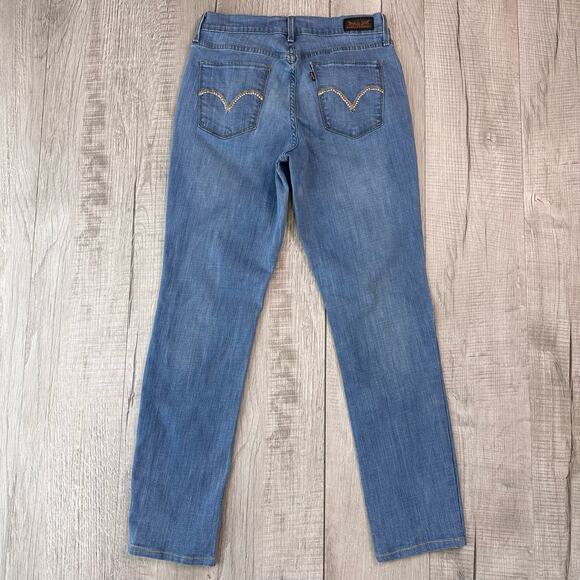 Levi's 515 Bootcut Light Wash Denim Jeans Womens Sz 6 Mid Rise Embroidery WPL423 - Picture 6 of 6